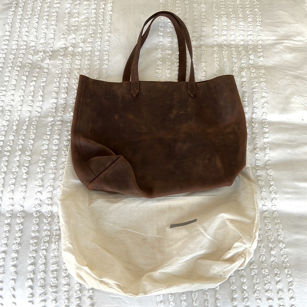 Nisolo Large Leather Tote Bag Purse with Dust bag Never Used